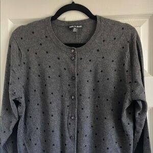 Cable & Gauge Polka Dot Cardigan Sweater